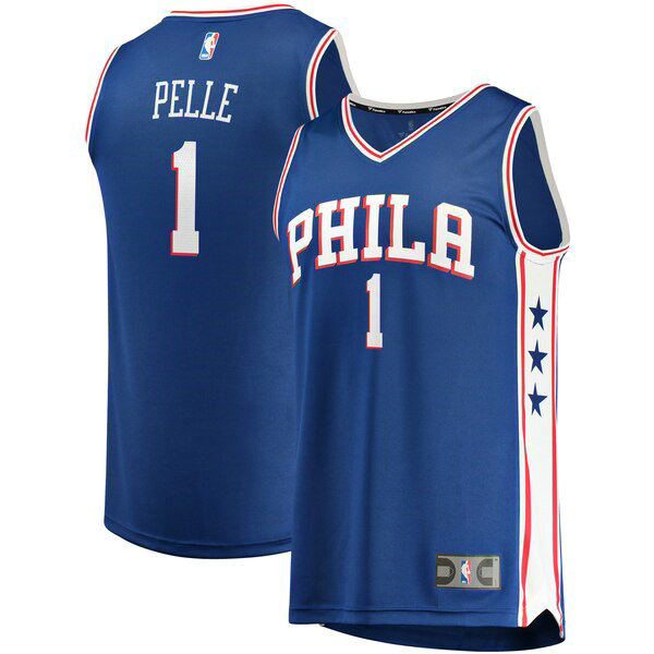 Camiseta Norvel Pelle 1 Philadelphia 76ers Icon Edition Azul Hombre